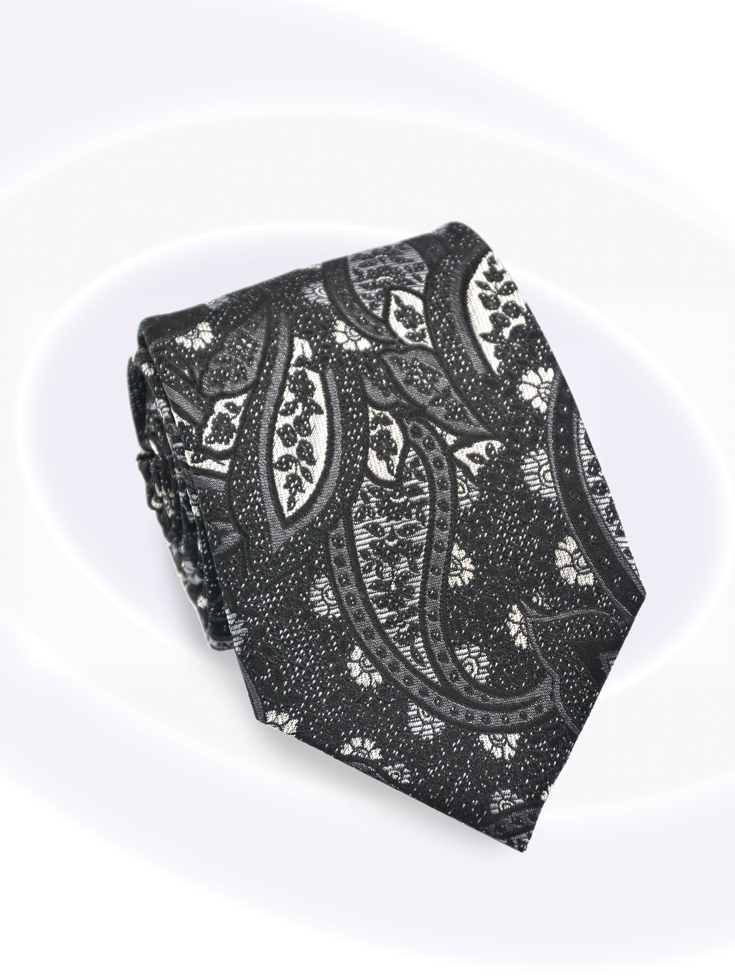 SilkPaisleyTie_Black_GrayRoll