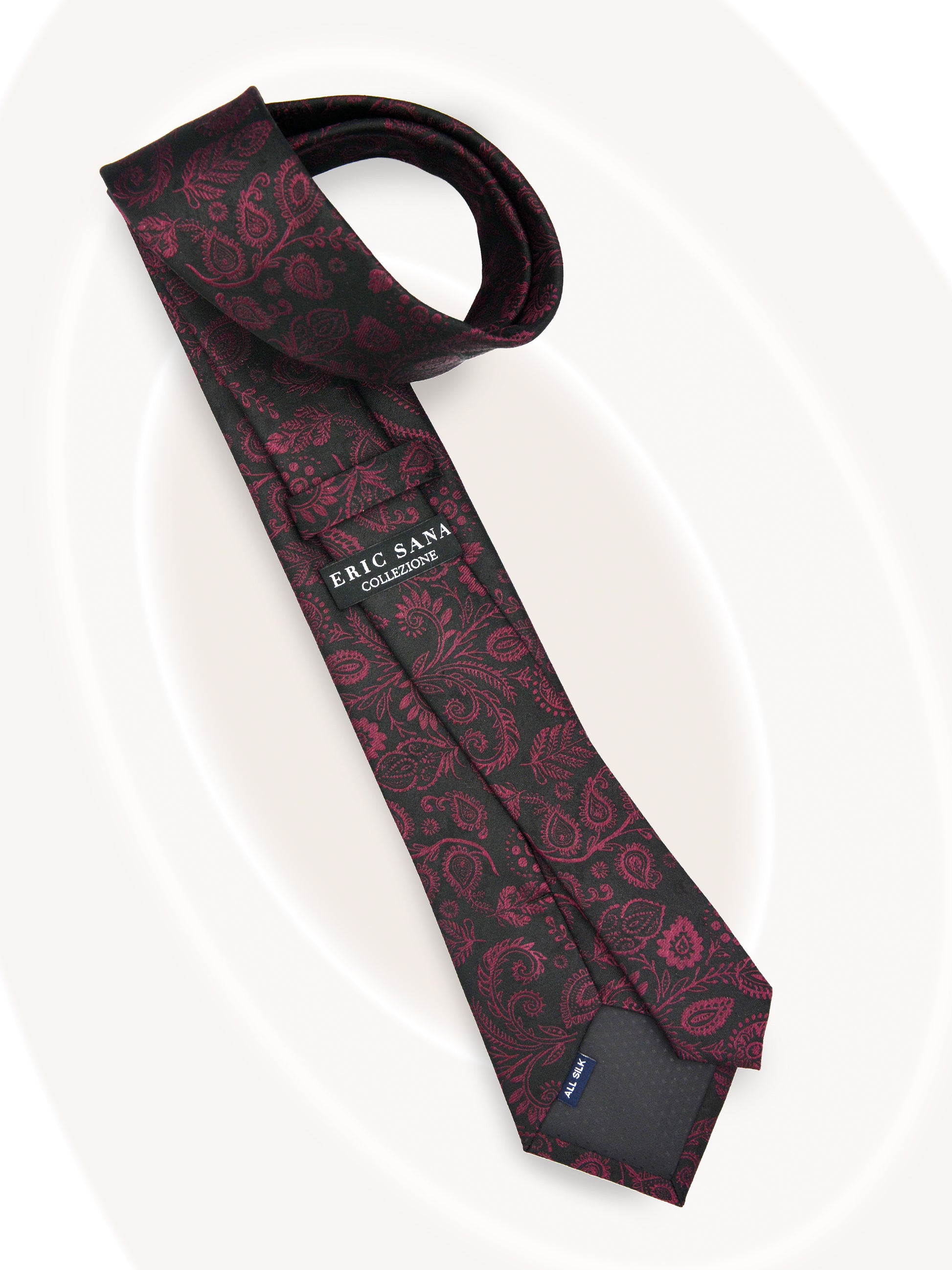 SilkPaisleyTie_Black_MaroonFlat
