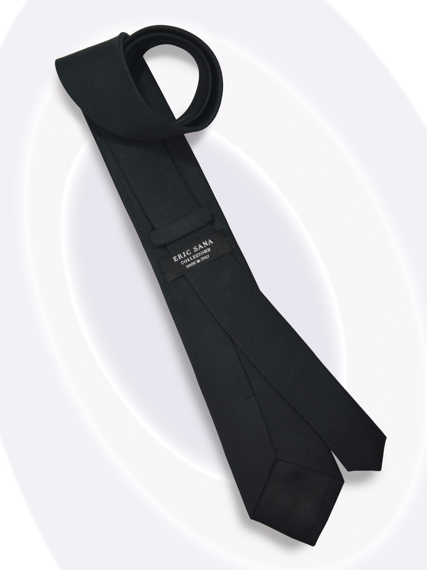 Fine Italian Silk Tie_Black_flat