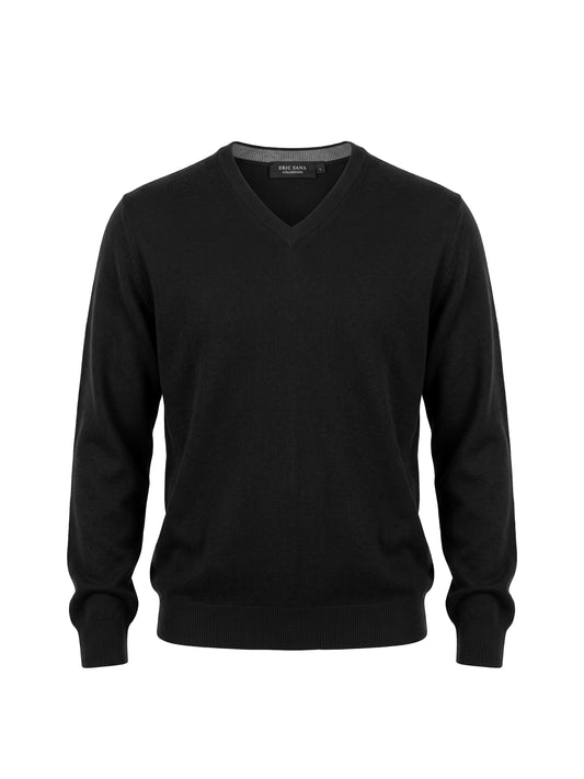 Gian V-neck Sweater-Black