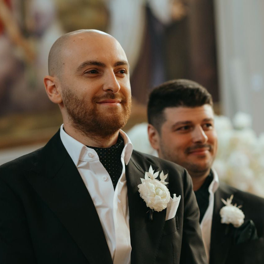 groom at the alter