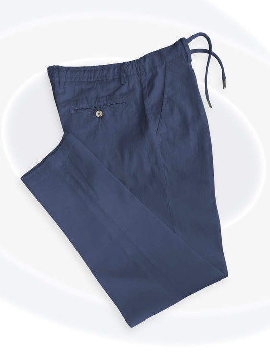 Linen-Cotton String Pants Denim