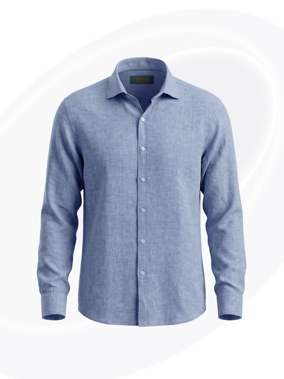 Blue linen shirt on a white background