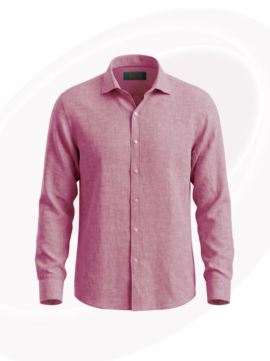 Pink linen shirt on a white background