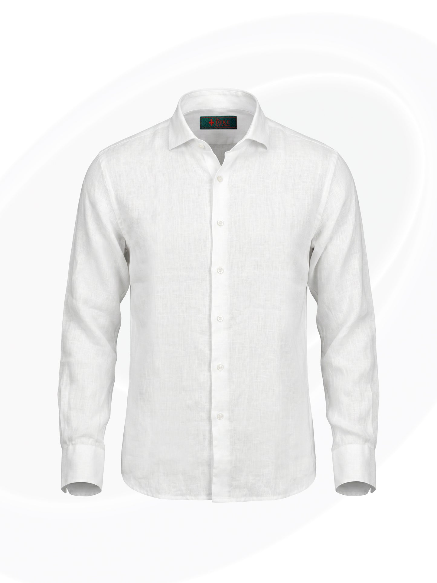 White linen dress shirt on a white background