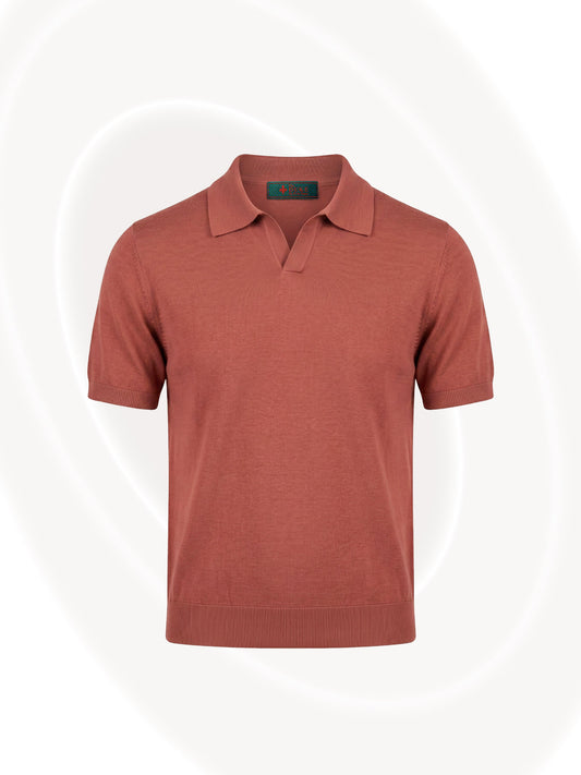 Copper polo shirt on a white background