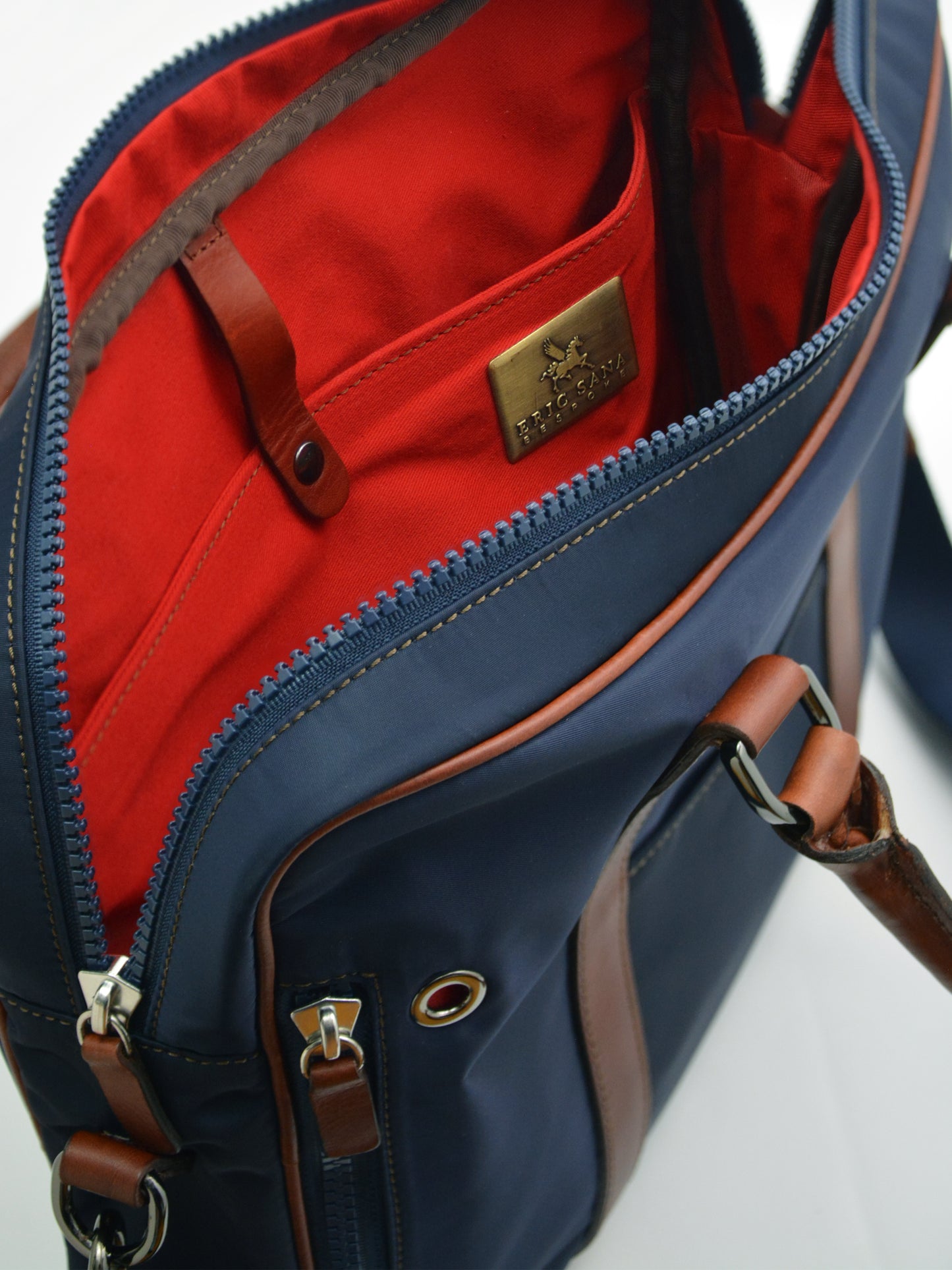 Sac pour ordinateur portable en nylon et cuir