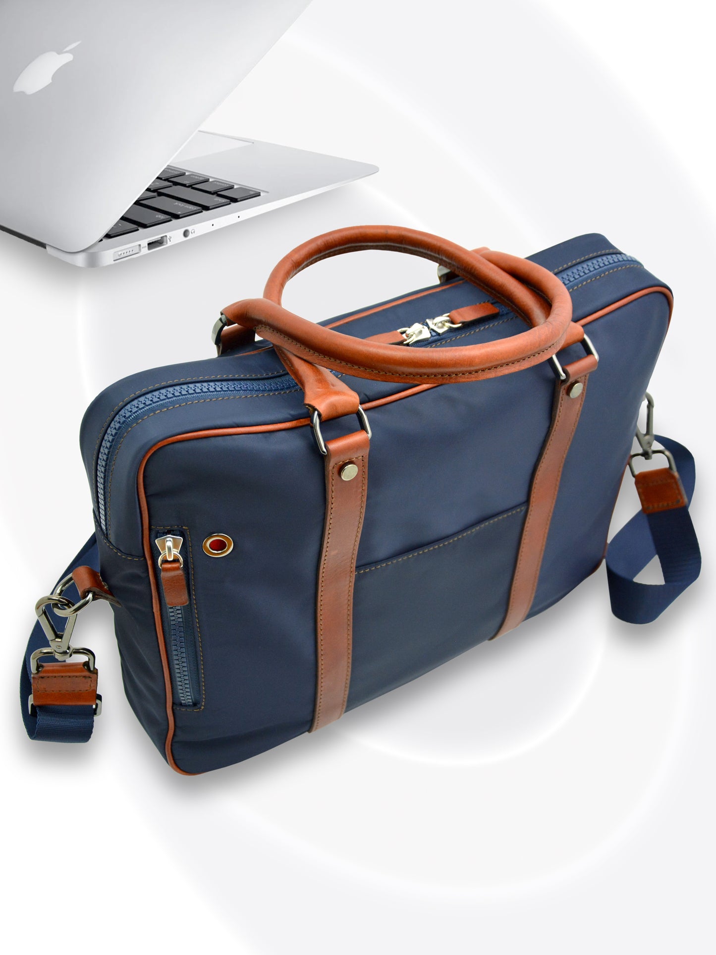 Sac pour ordinateur portable en nylon et cuir