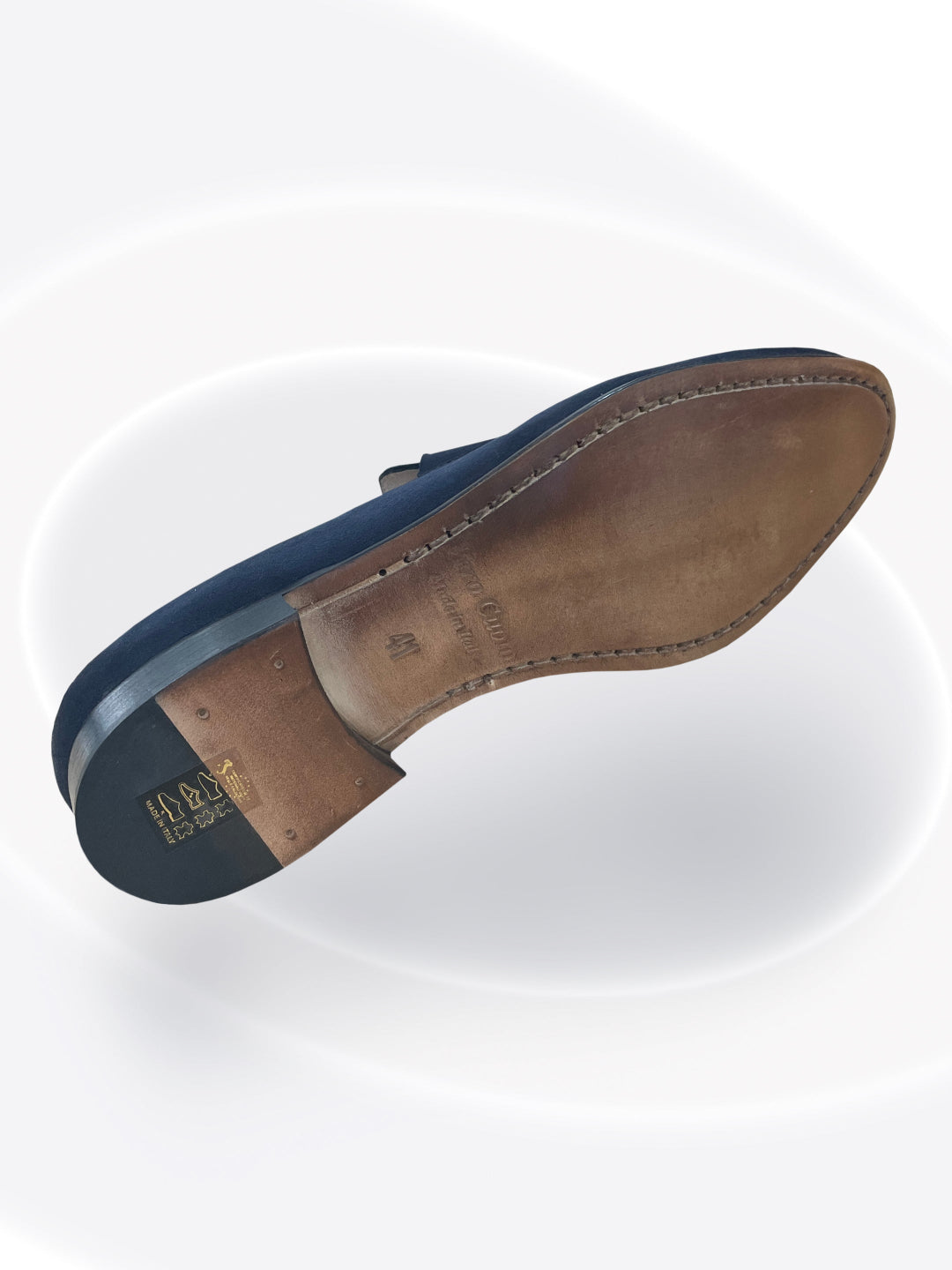 Close-up of a shoe sole with a white background