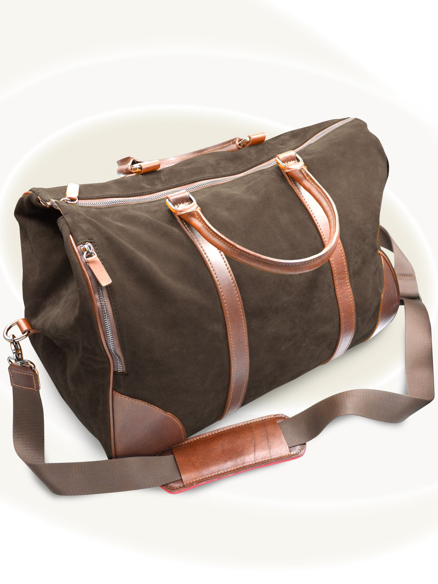 Sac de sport en daim et cuir