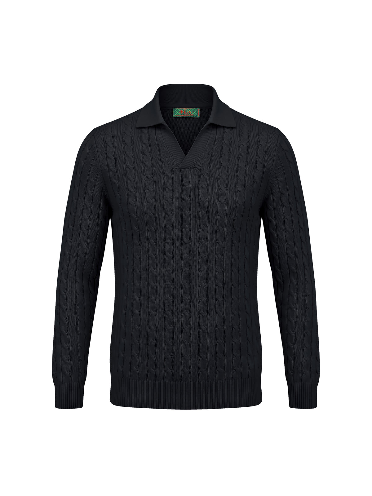 V-Cable Knit Sweater Black