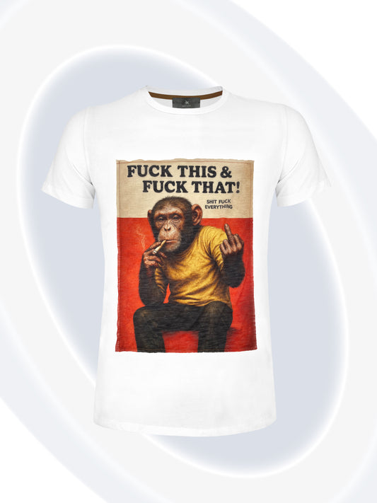 White Graphic Tee Monkey