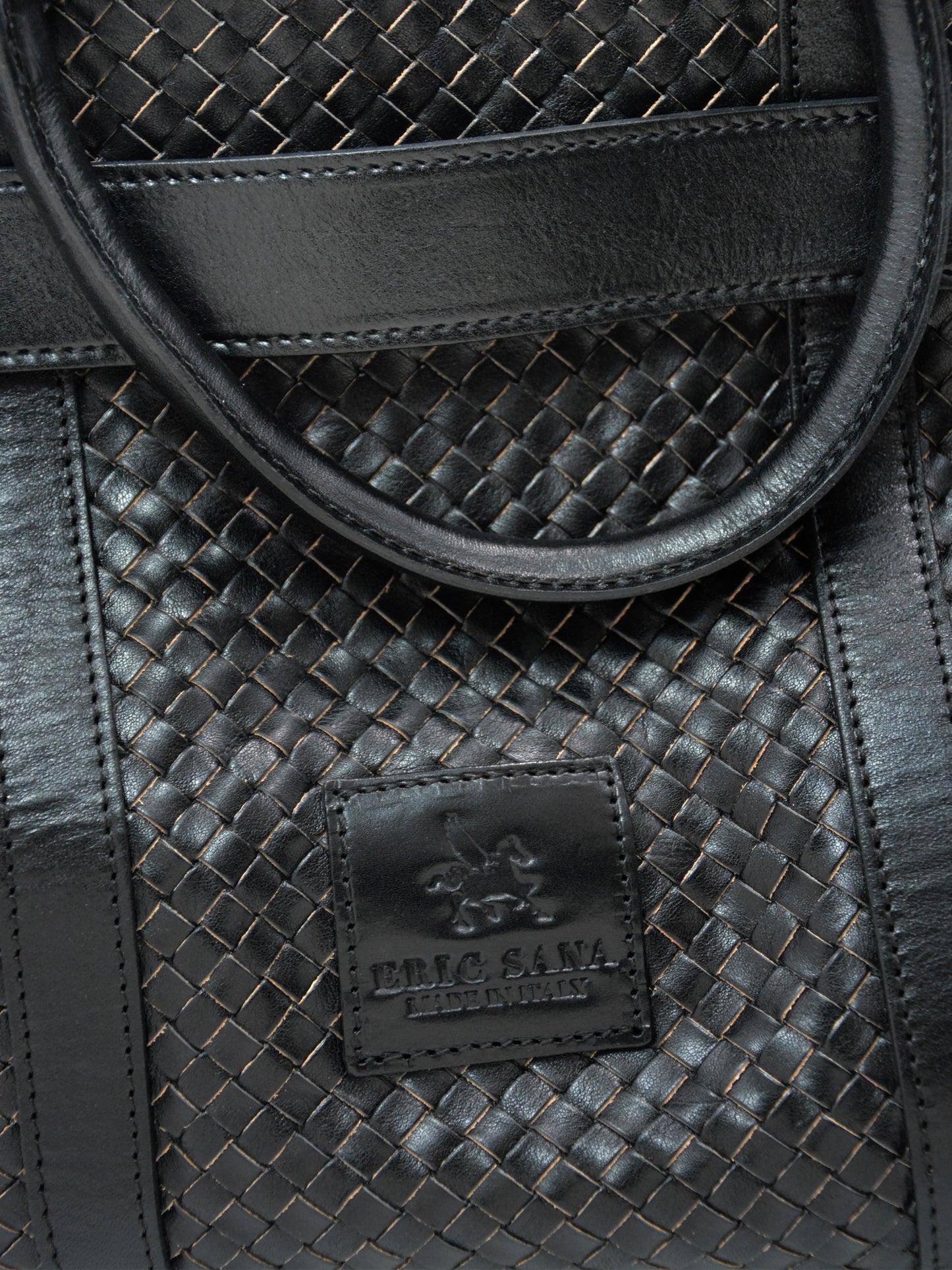 Sac de sport en cuir tissé à la main