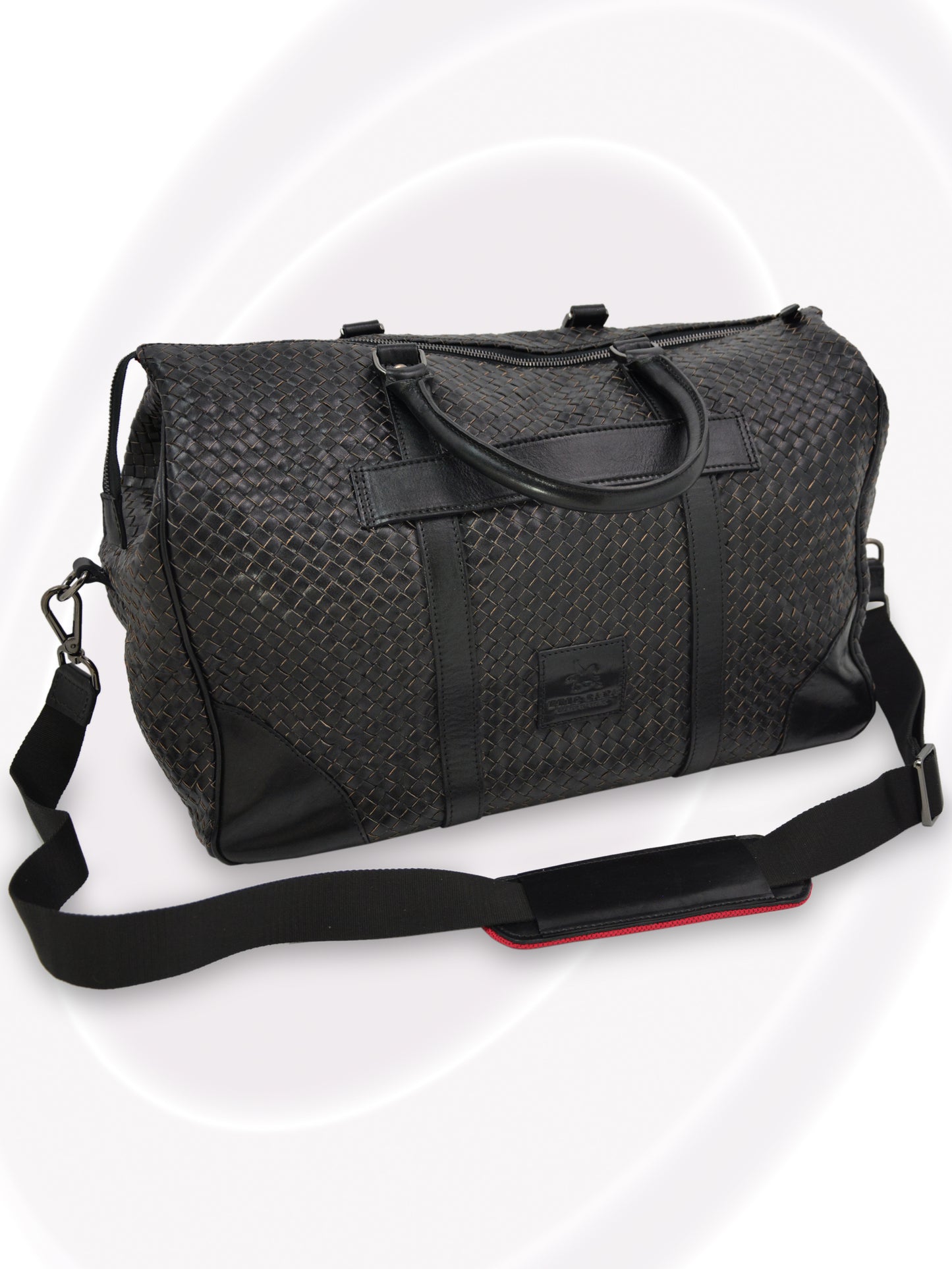 Sac de sport en cuir tissé à la main