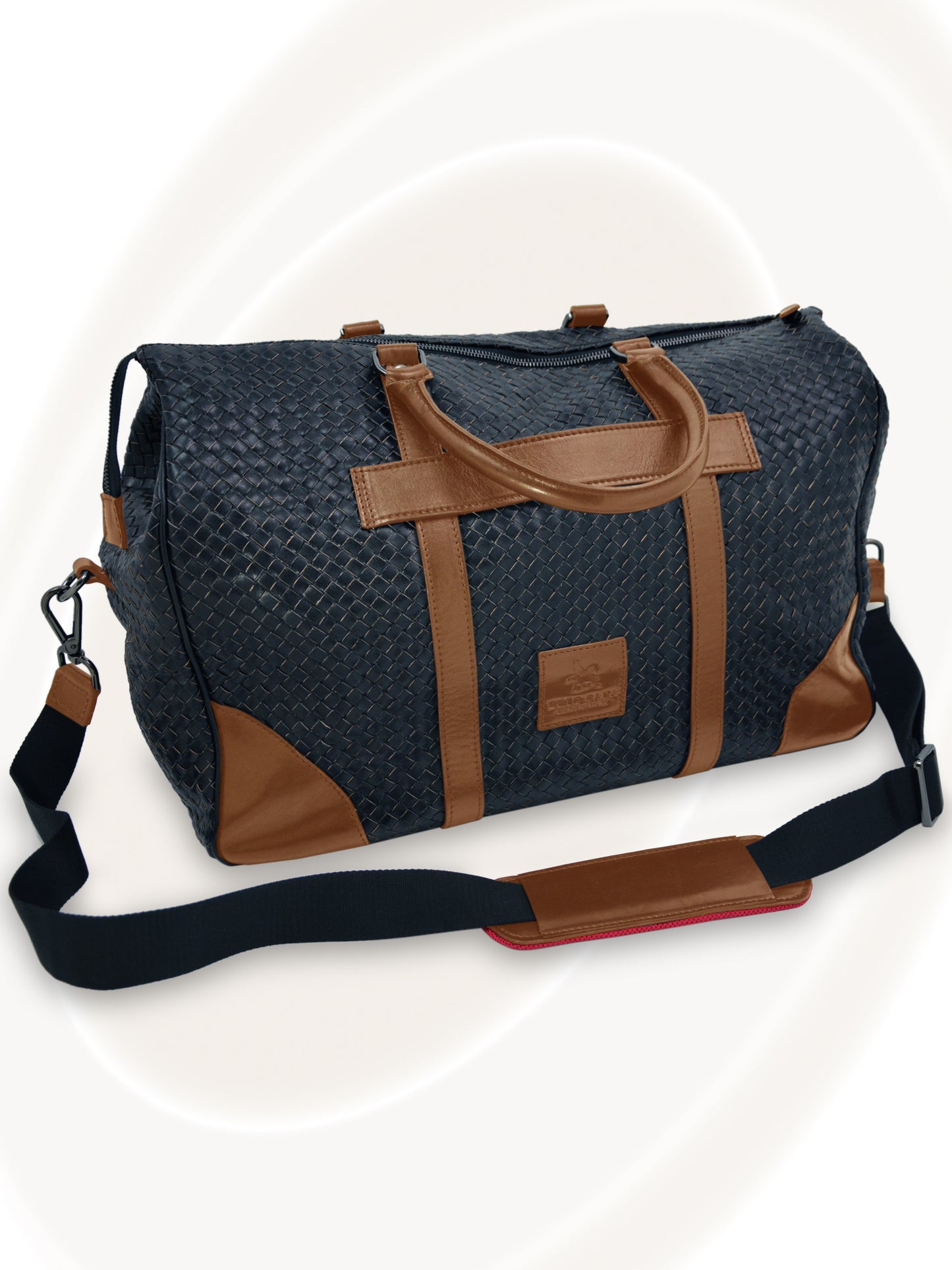 Sac de sport en cuir tissé à la main