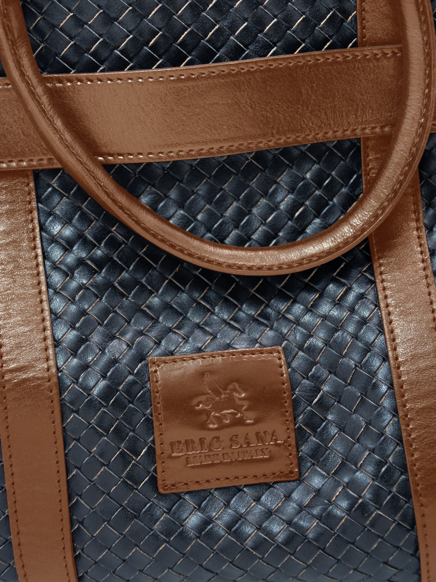 Sac de sport en cuir tissé à la main