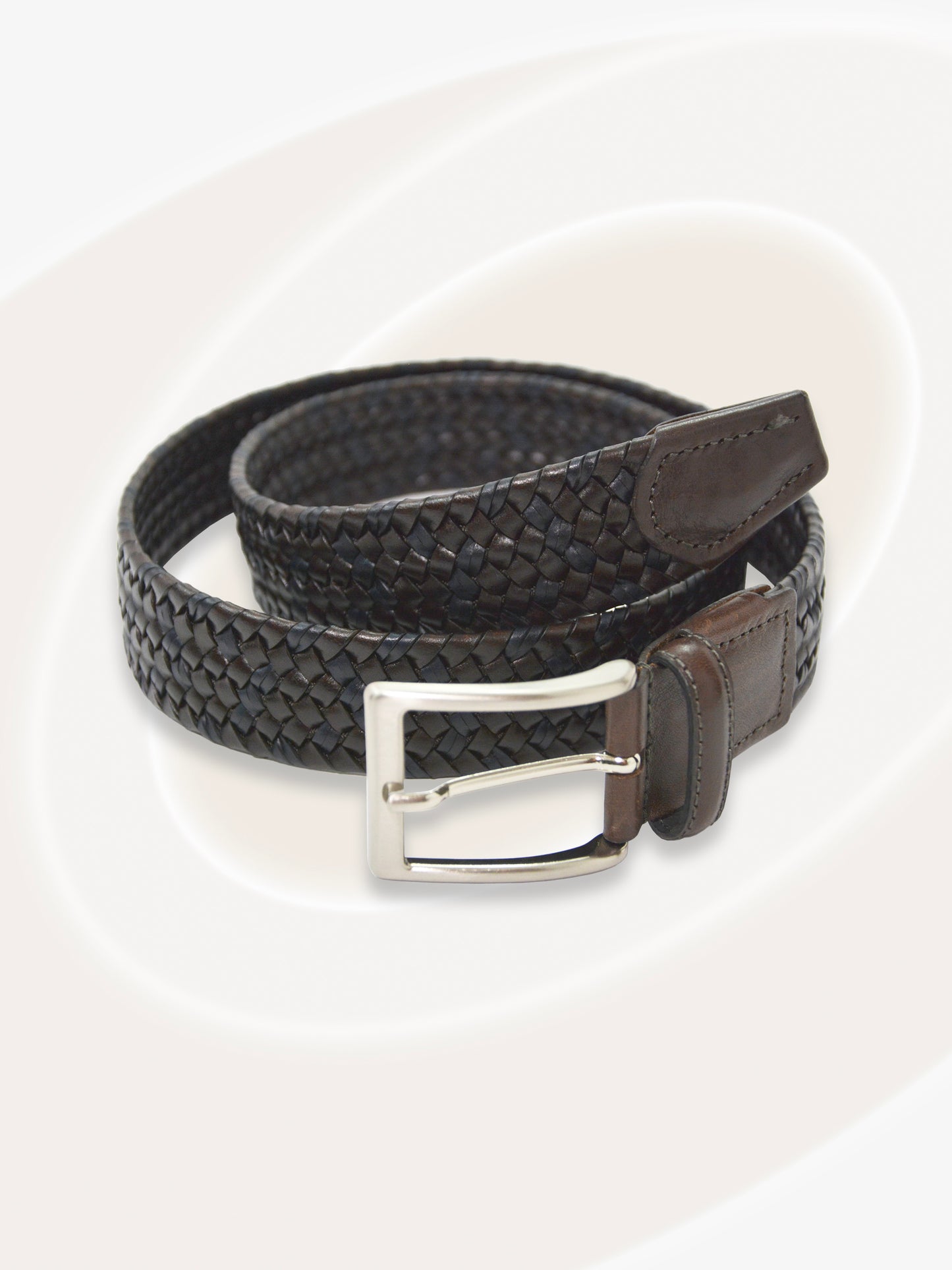 Cintura elasticizzata in pelle intrecciata