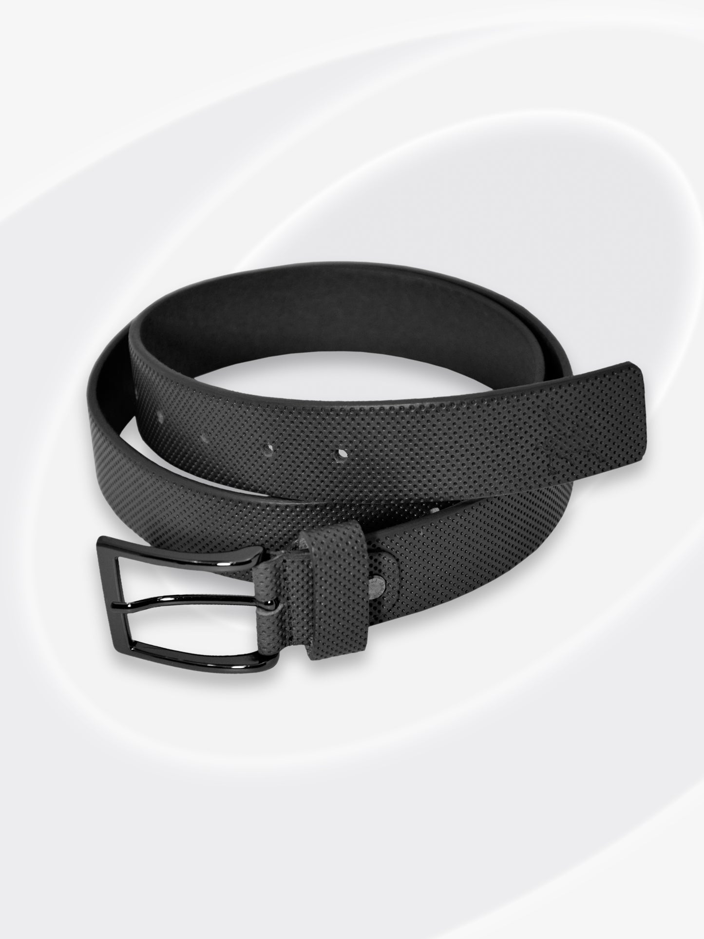 Cintura in pelle metallizzata a pois