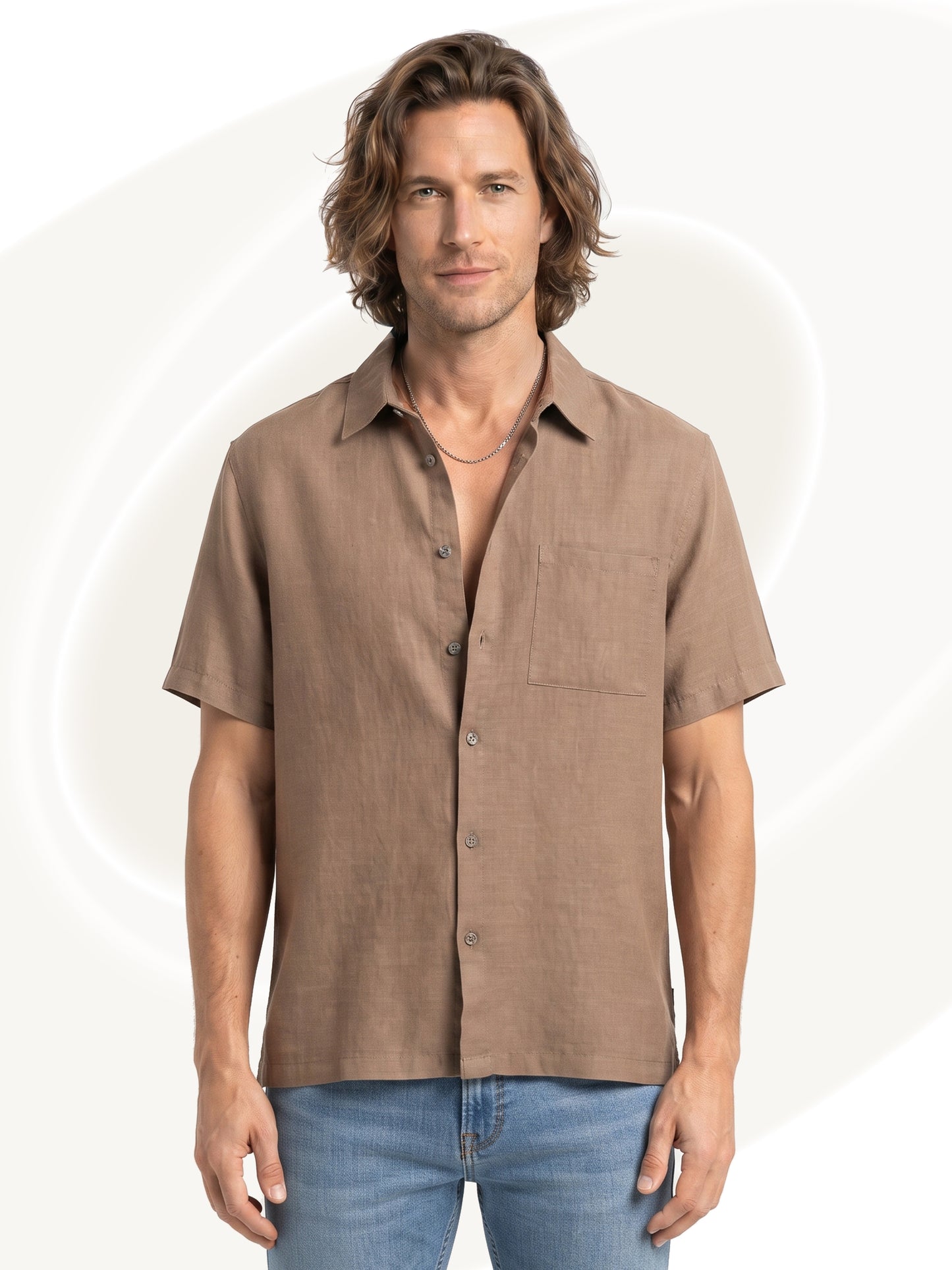Short Sleeve Camp-Style Polo Shirt