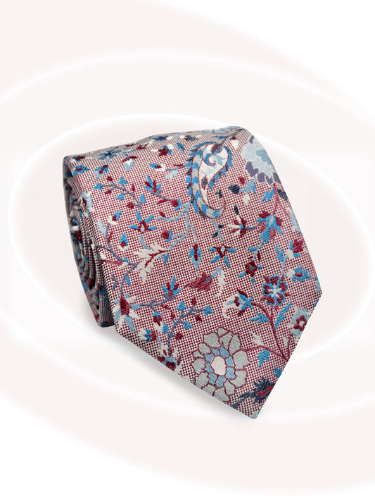 SilkFloralTie_Red_SkyRoll