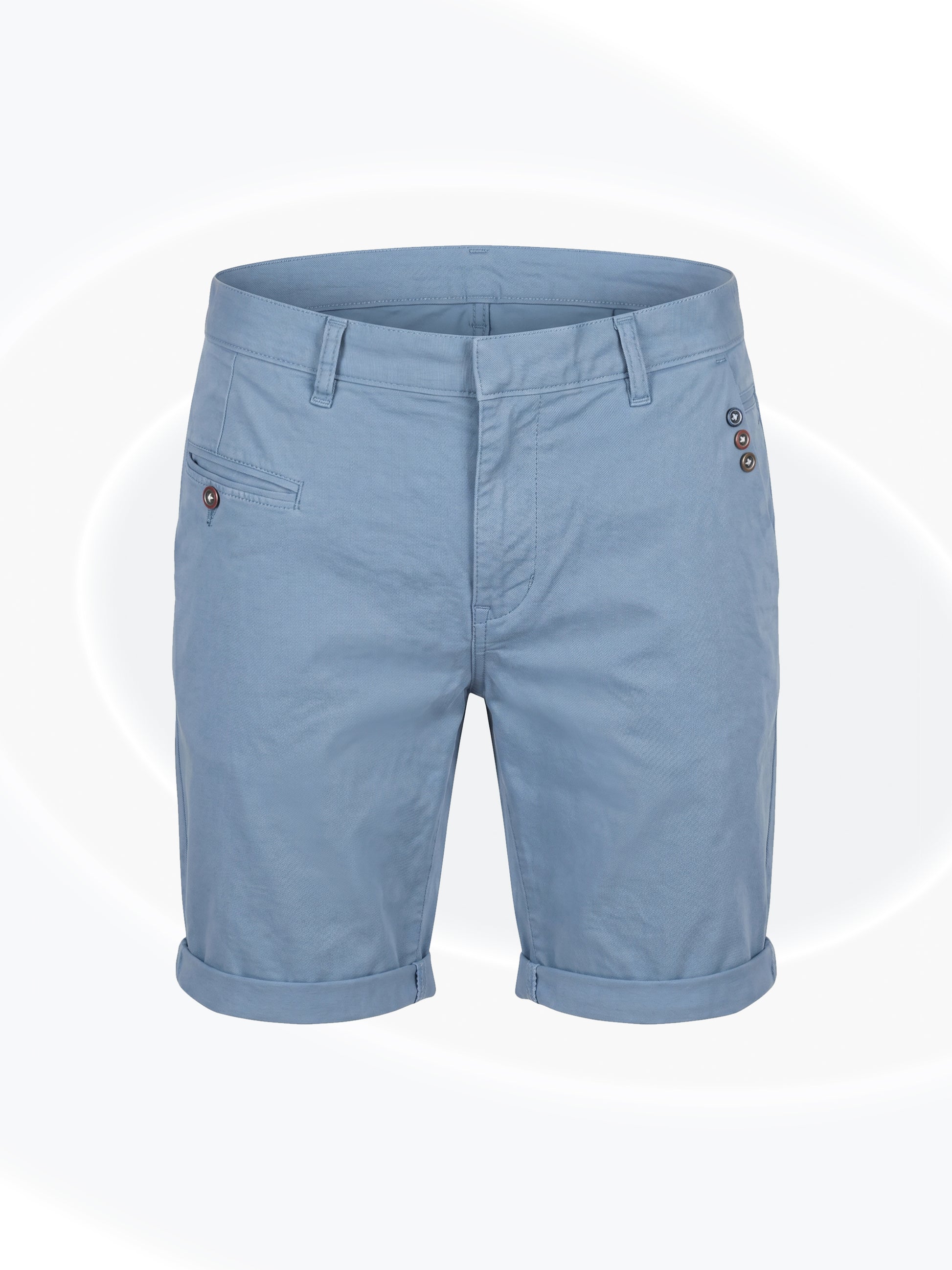 Sky blue shorts on a white background