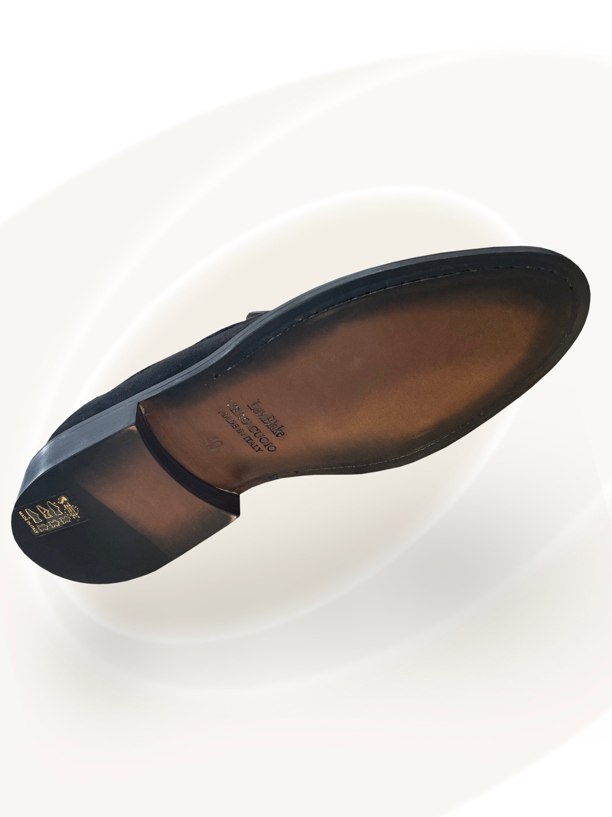 Black shoe sole on a white background