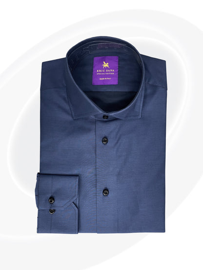 Blue dress shirt folded