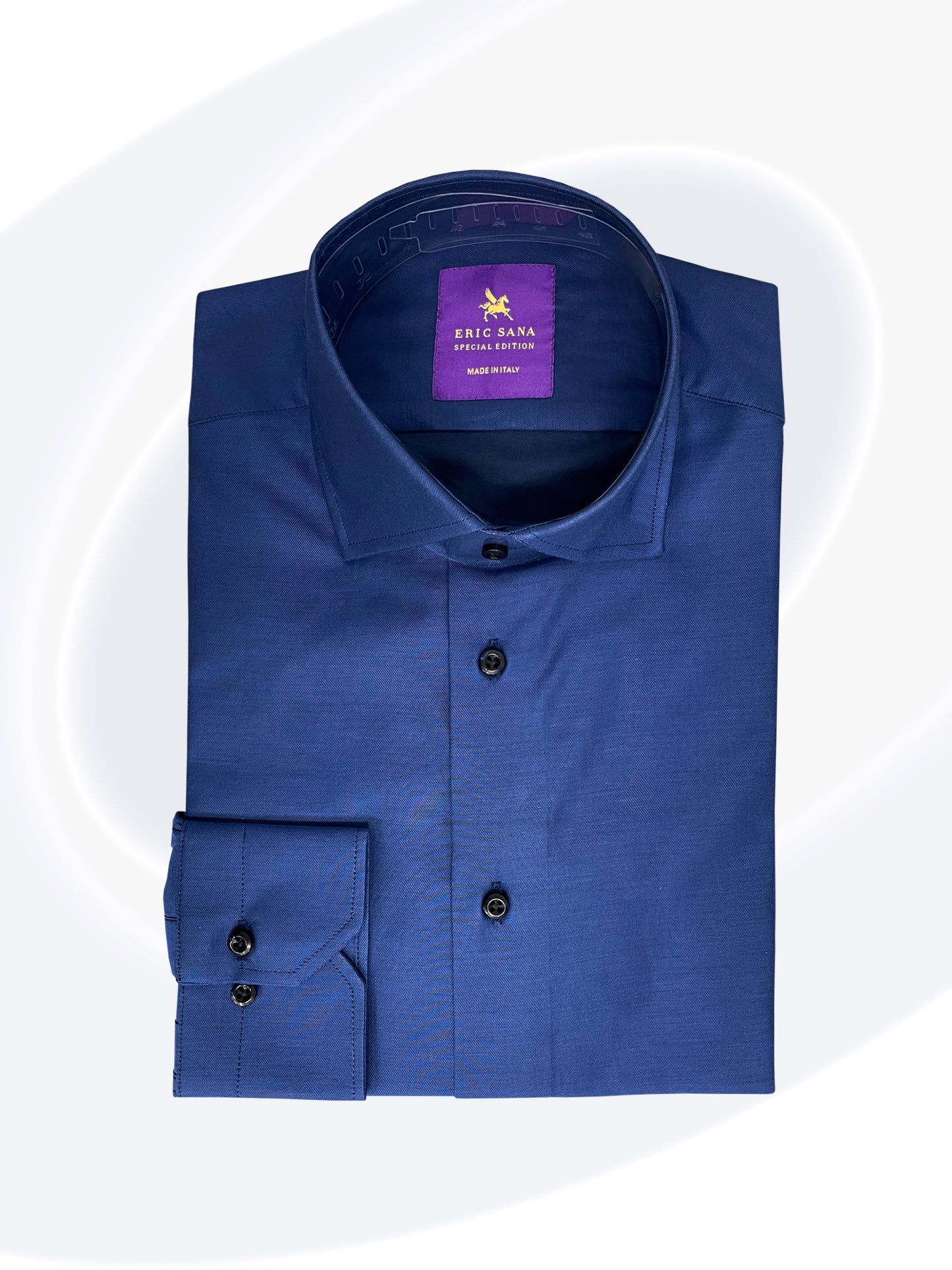 Blue dress shirt folded