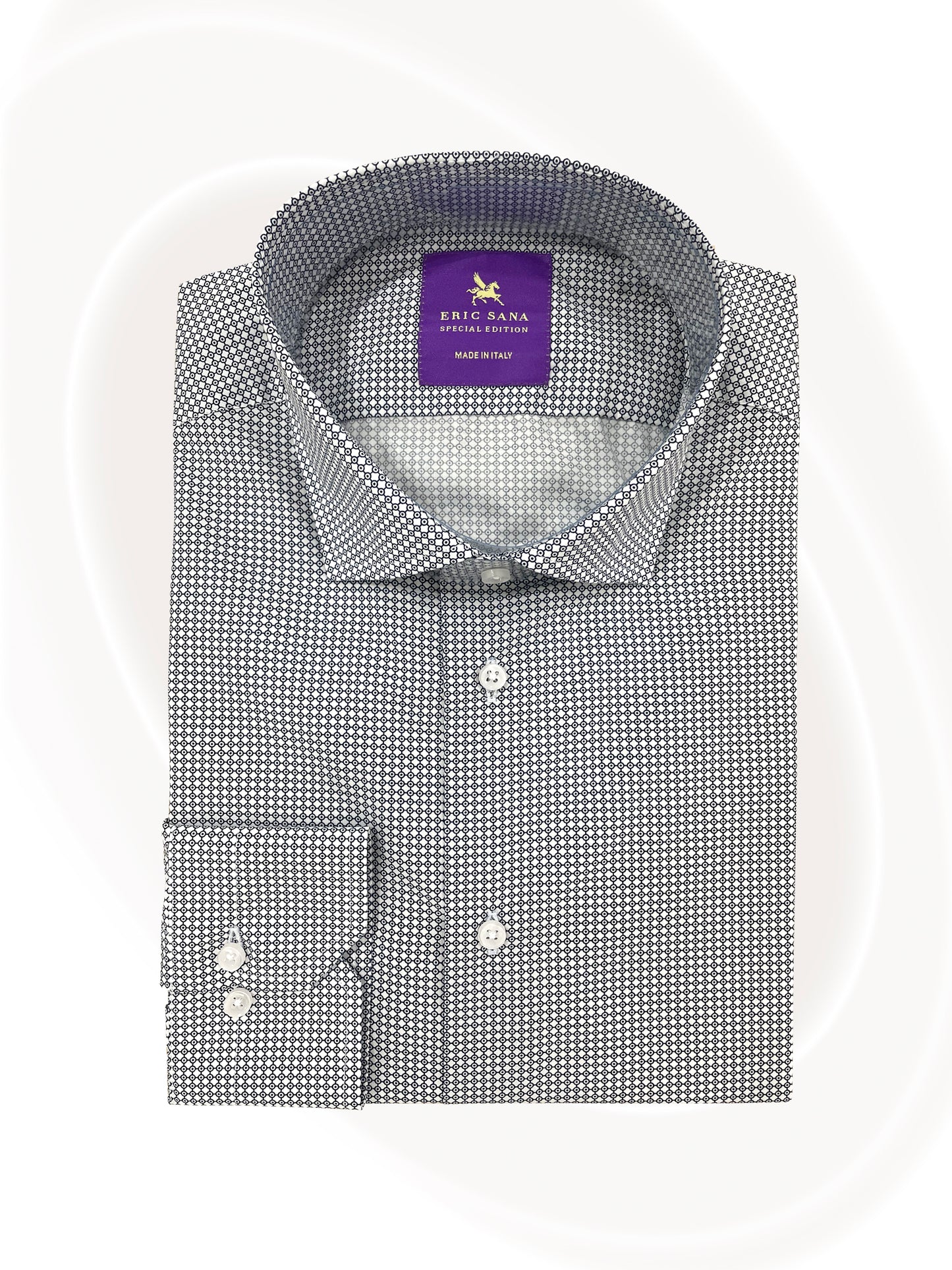 Gray checkered dress shirt folded