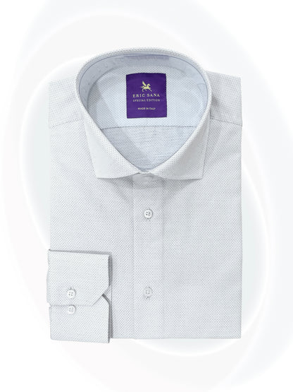 Dotted white dress shirt folded