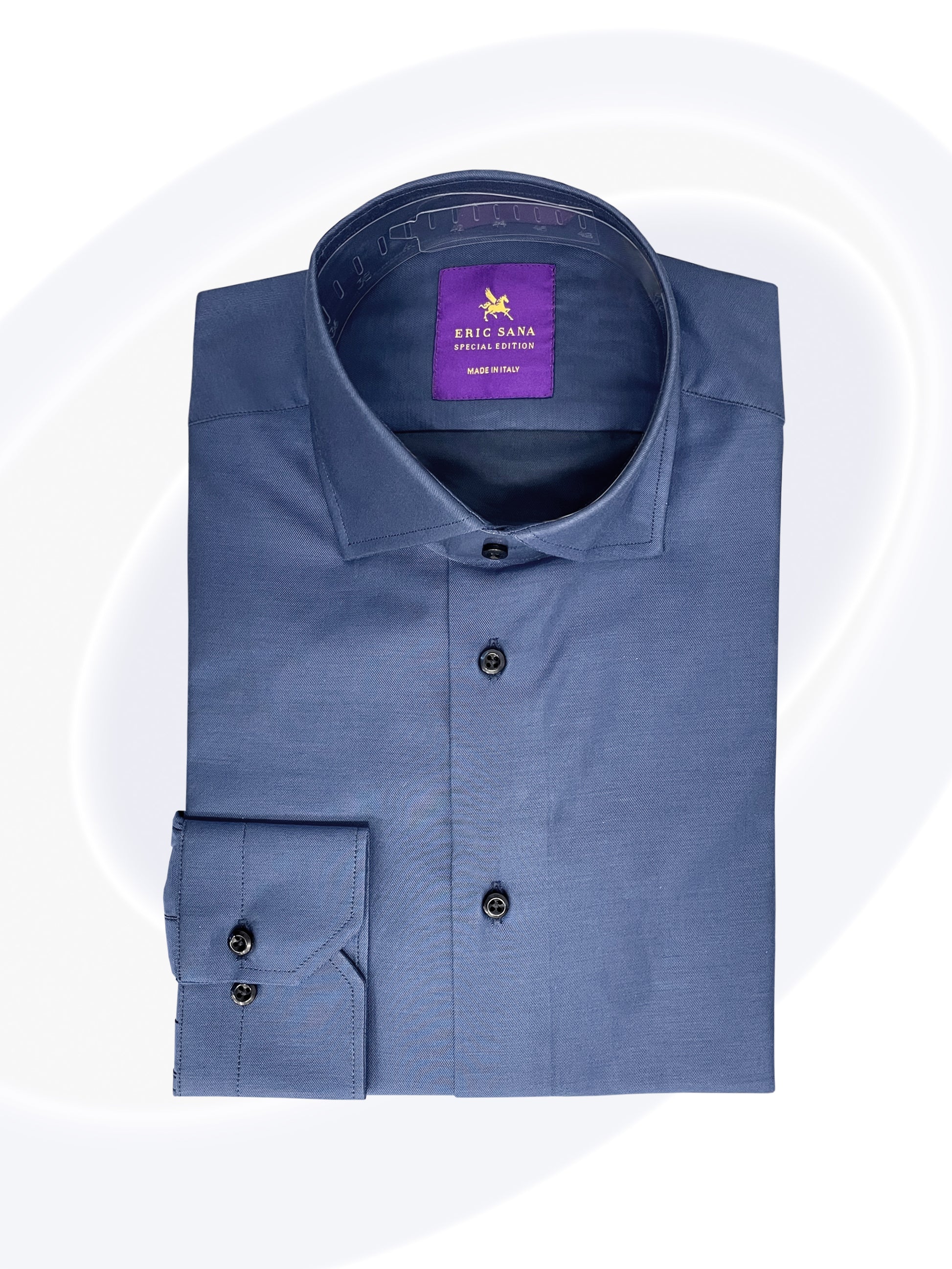 Blue dress shirt folded