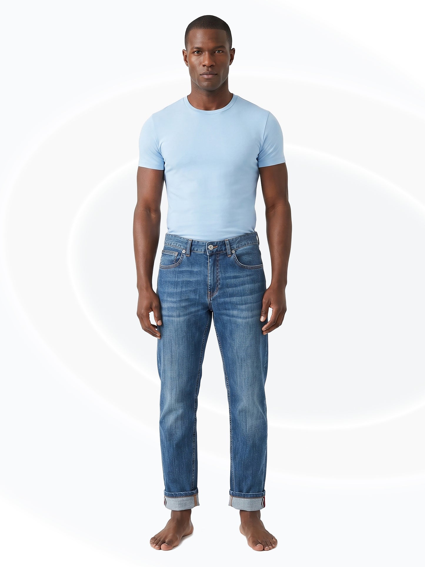Cotton Straight Jeans