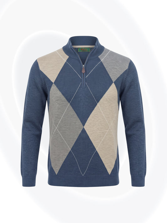 Diamond Knit Pullover Sweater