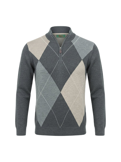 Diamond Knit Pullover Sweater Charcoal