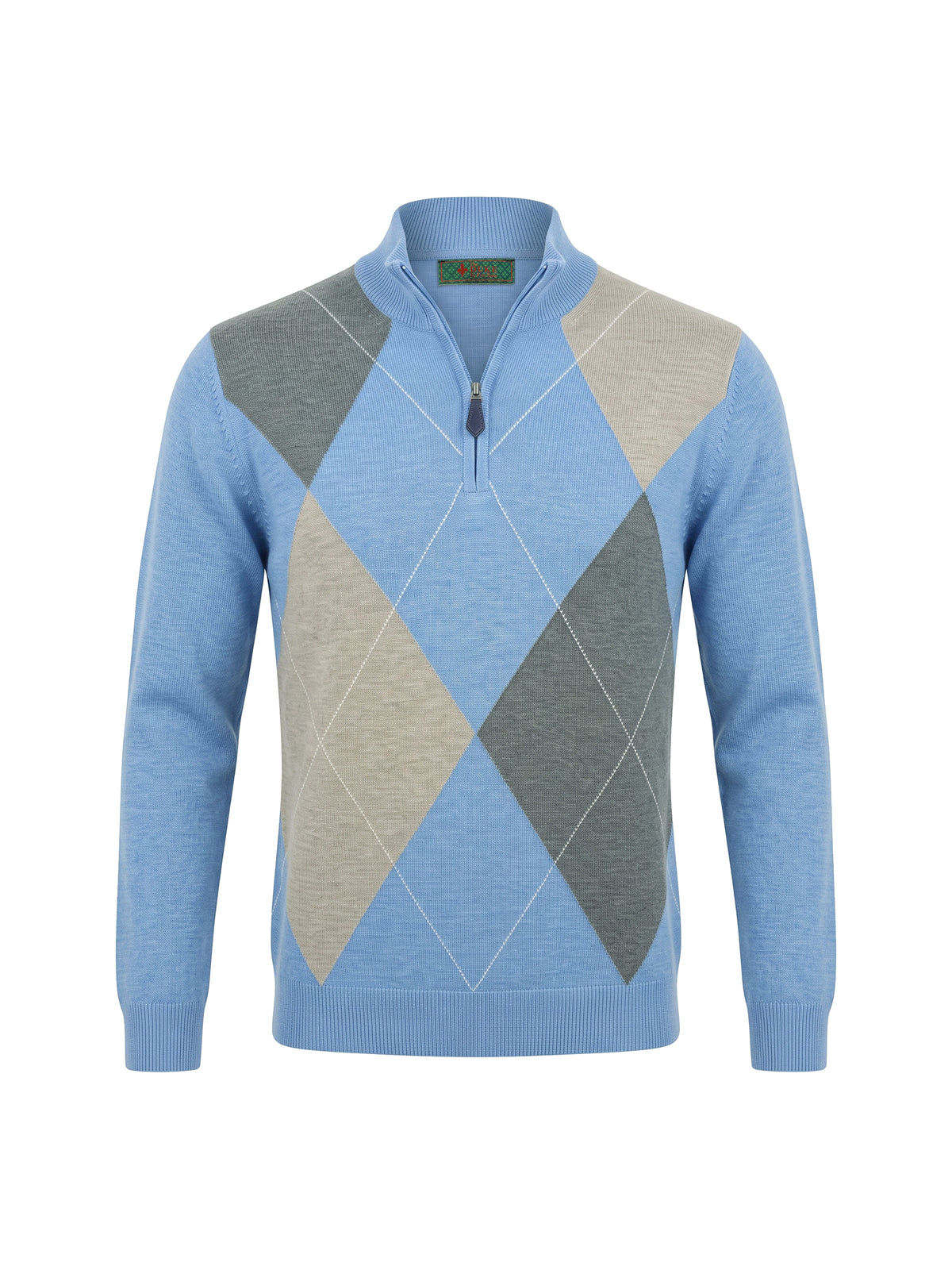 Diamond Knit Pullover Sweater Sky Taupe Gray