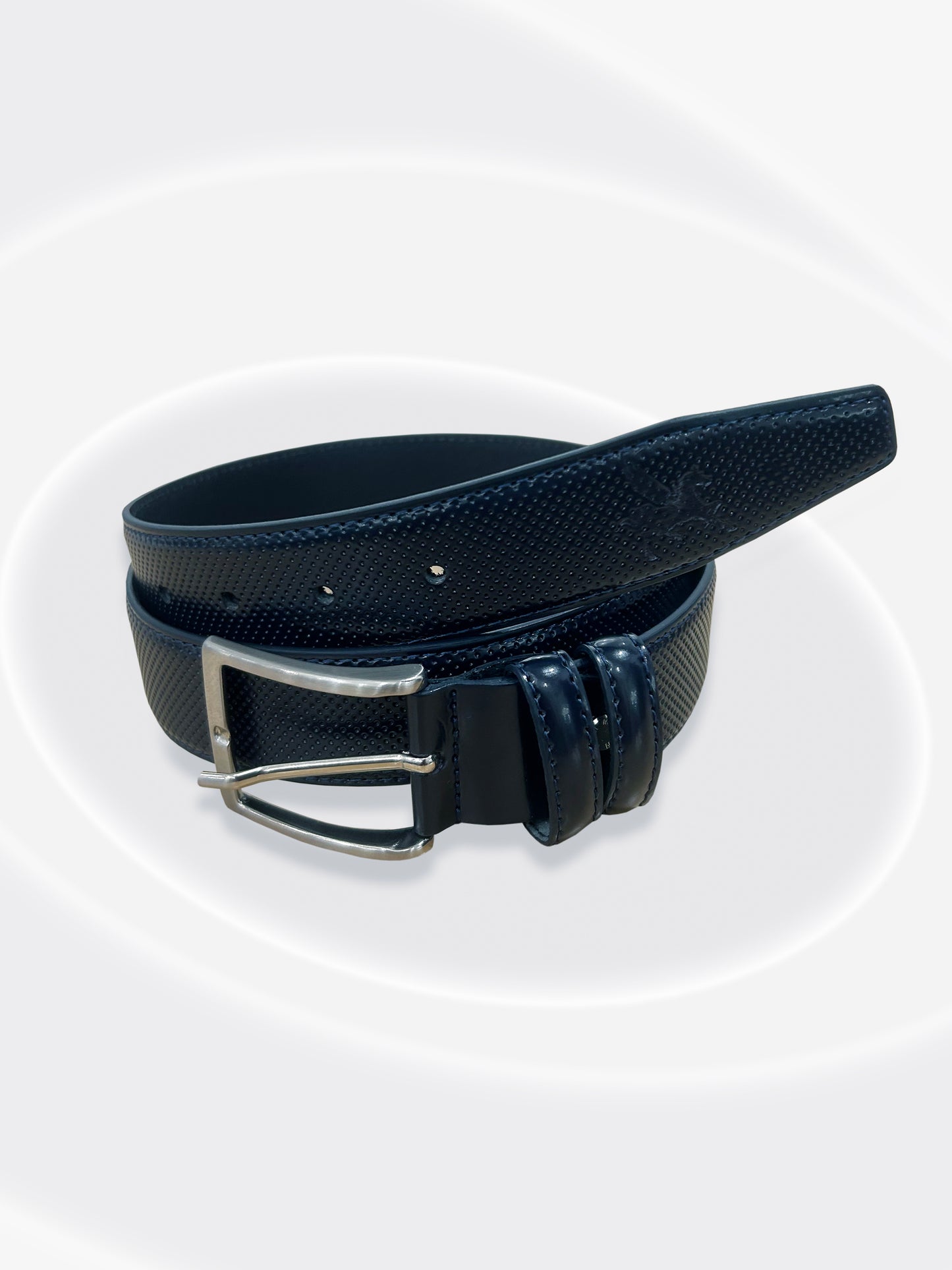 Stitched Dotted Leather  Belt