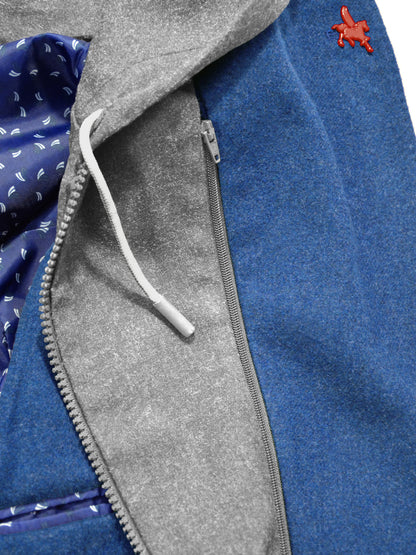 Faver Two-Tone Blazer Blue Turquoise Detail Zip