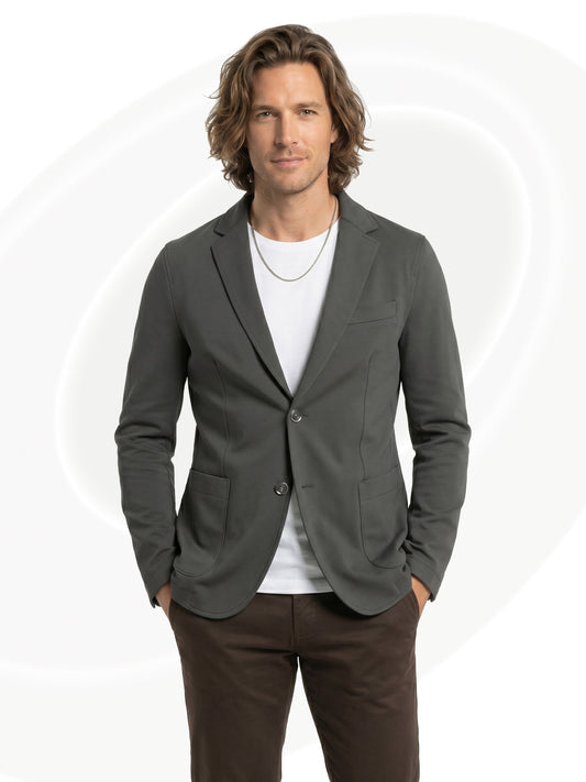 Giacca Boselli Matte Gray on model