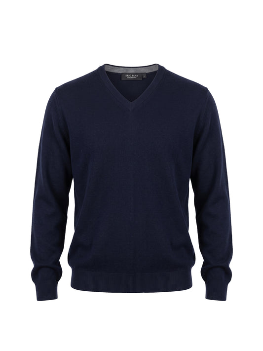 Gian V-neck Sweater-Navy