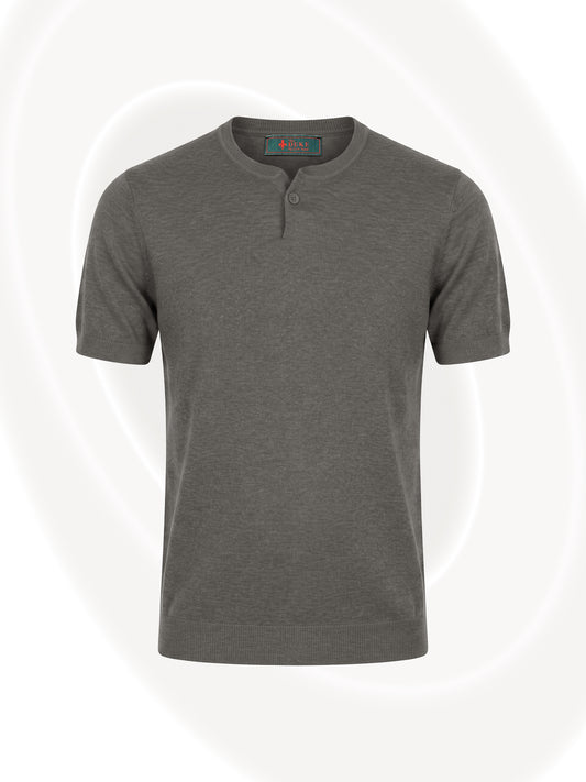 Henley Cotton Knit Tee