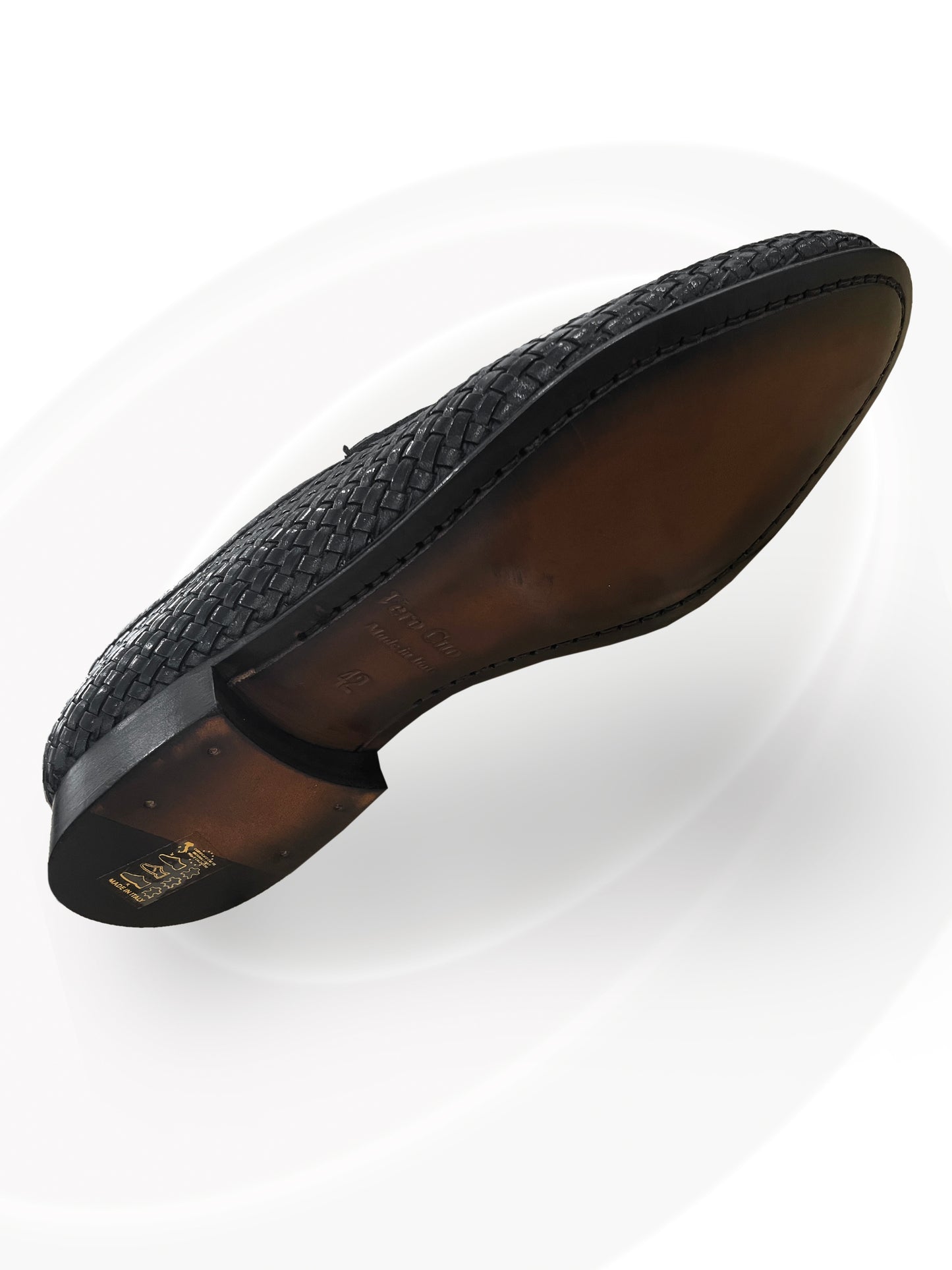 Black shoe sole on a white background