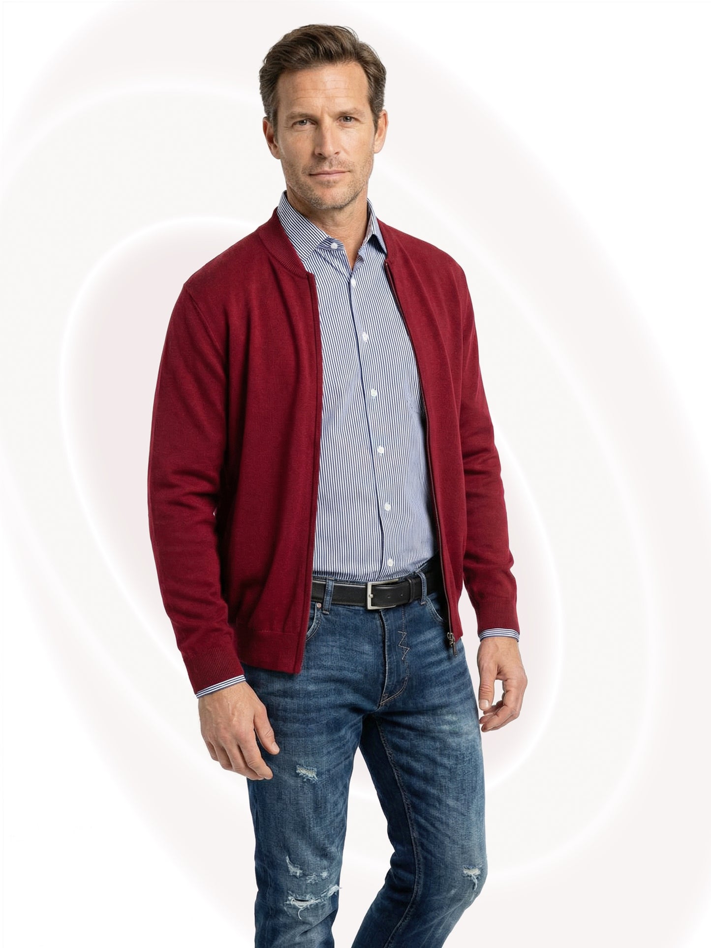 Zip Front Knit Cardigan