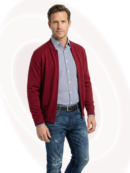 Knit Cardigan Red