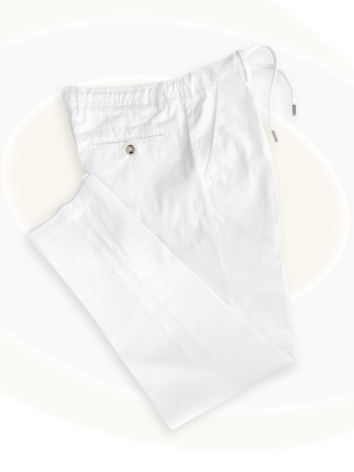 Linen-Cotton String Pants White