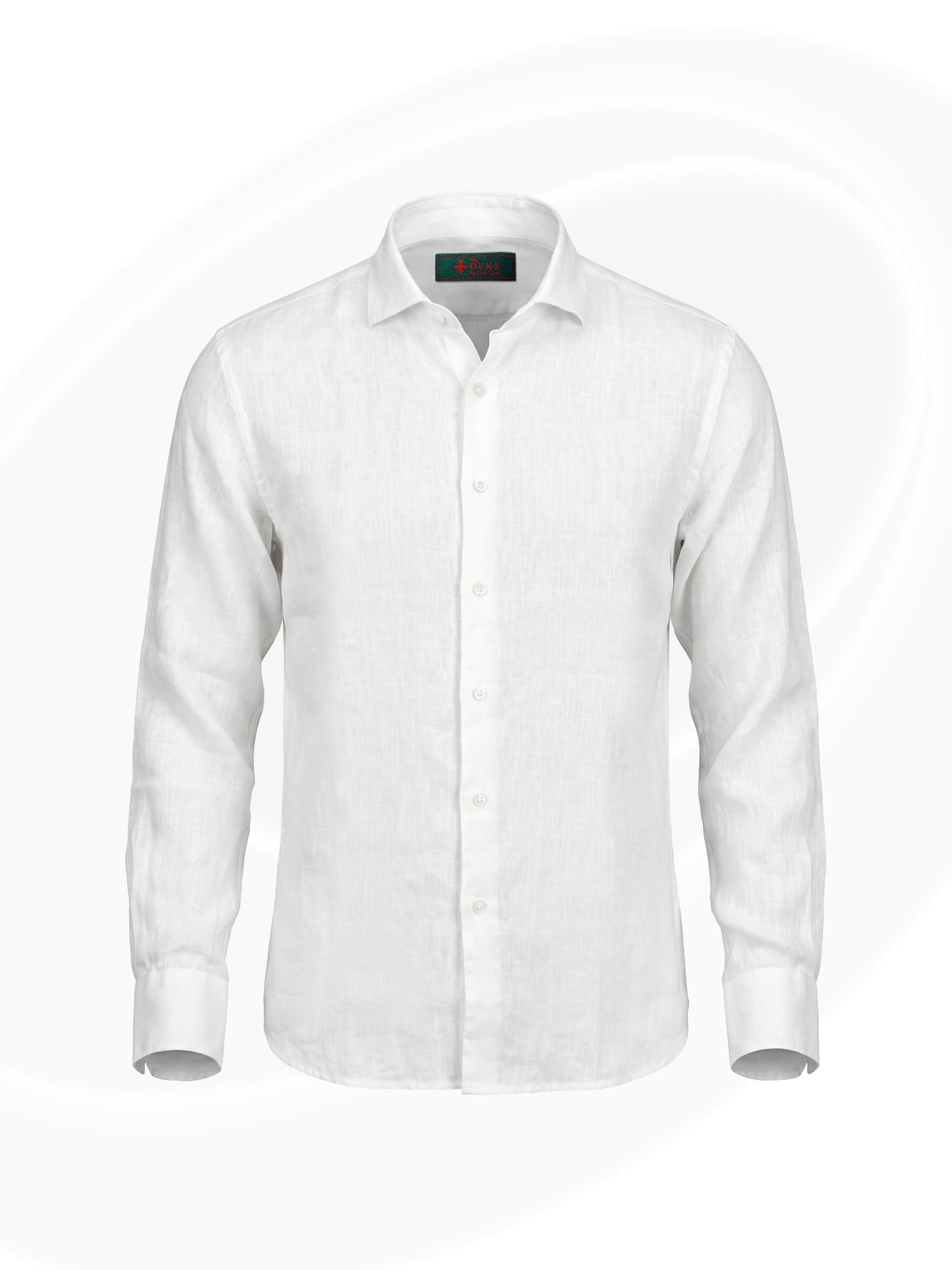 White linen dress shirt on a white background