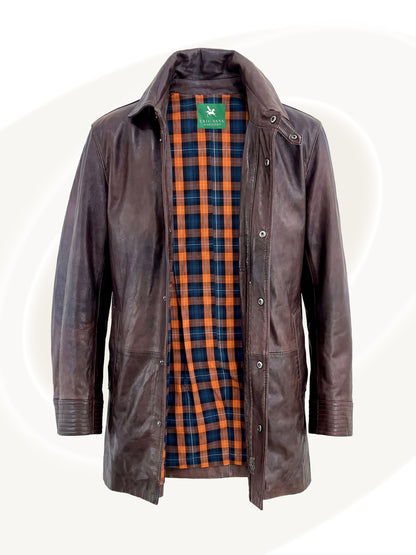 Nuvolato Leather Coat