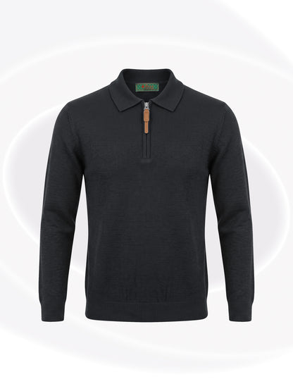Quarter Zipped Polo Sweater