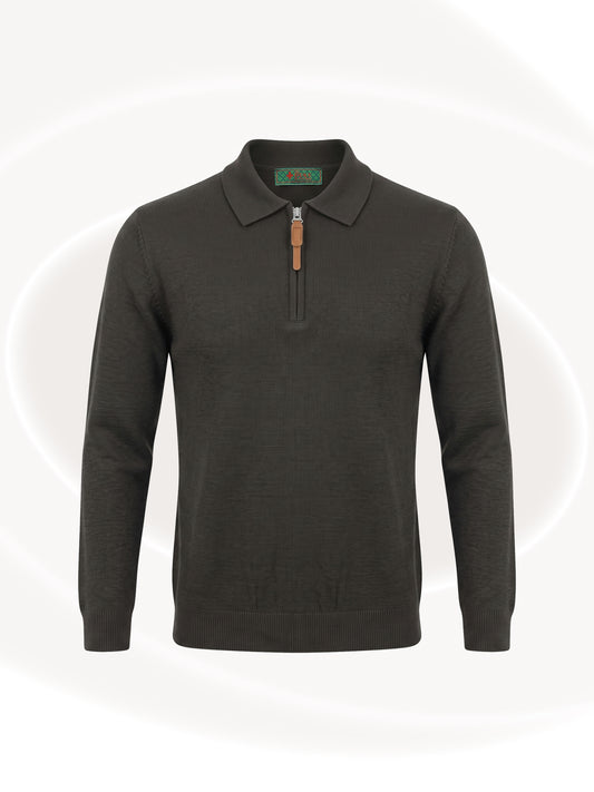 Quarter Zipped Polo Sweater