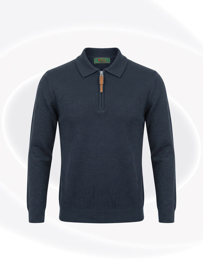 Quarter Zipped Polo Sweater