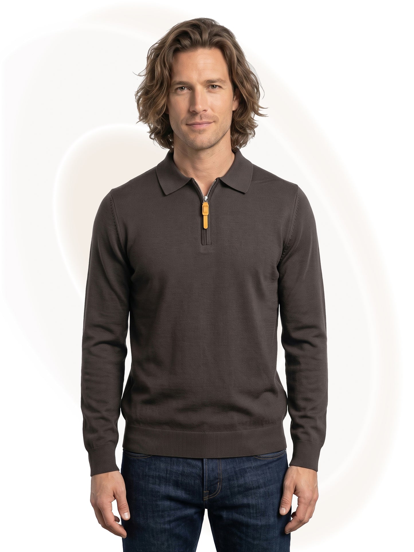 Quarter Zipped Polo Sweater